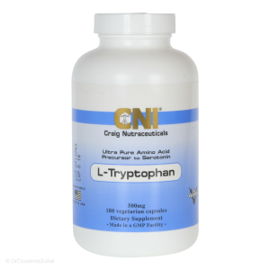 L-Tryptophan 500mg Supplement, 180 capsules, CNI 